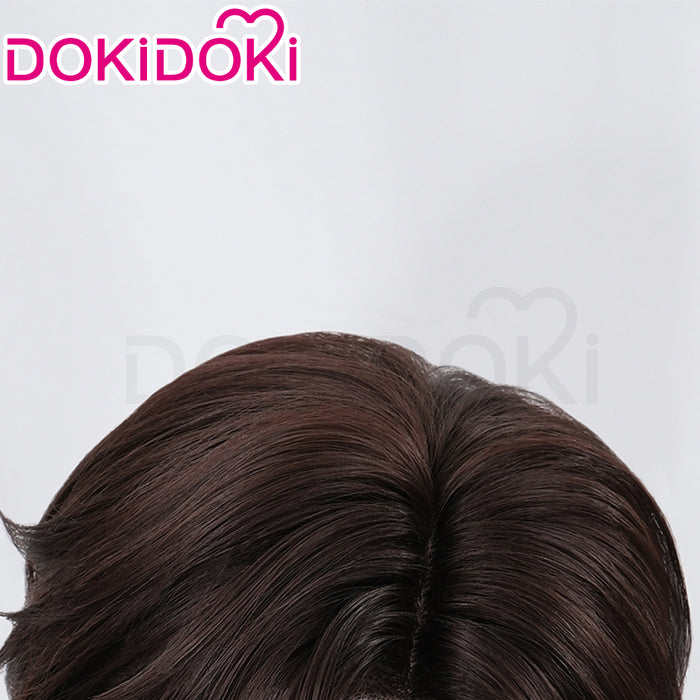 【Ready For Ship】【Front Lace】DokiDoki Game Light and Night Cosplay Evan Wig Short Straight Brown Hair