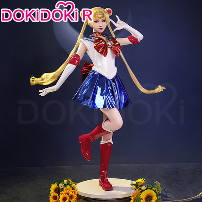 【Ready For Ship】【Last Batch】DokiDoki-R Anime Cosplay Costume White Blue Dress