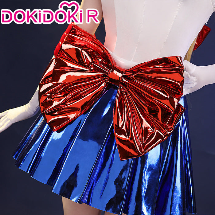 【Ready For Ship】【Last Batch】DokiDoki-R Anime Cosplay Costume White Blue Dress