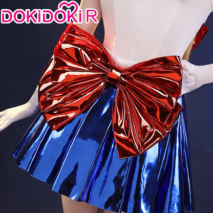 【Ready For Ship】【Last Batch】DokiDoki-R Anime Cosplay Costume White Blue Dress