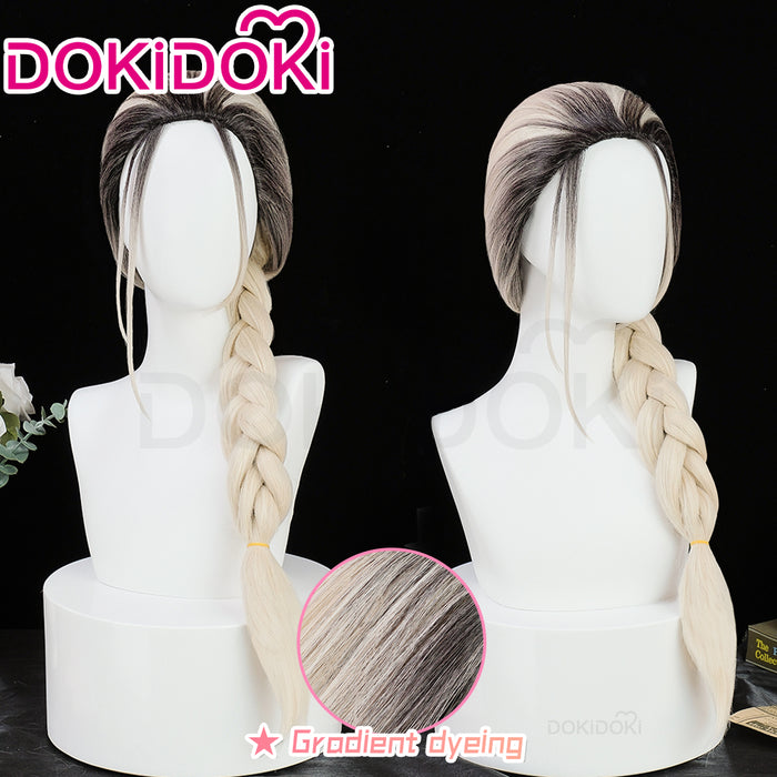【Ready For Ship】【Normal Ver.】DokiDoki Anime Gokurakugai Cosplay Tao Wig Long Straight White Gradient Hair