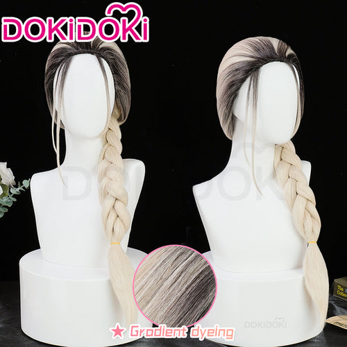 【Ready For Ship】【Normal Ver.】DokiDoki Anime Gokurakugai Cosplay Tao Wig Long Straight White Gradient Hair