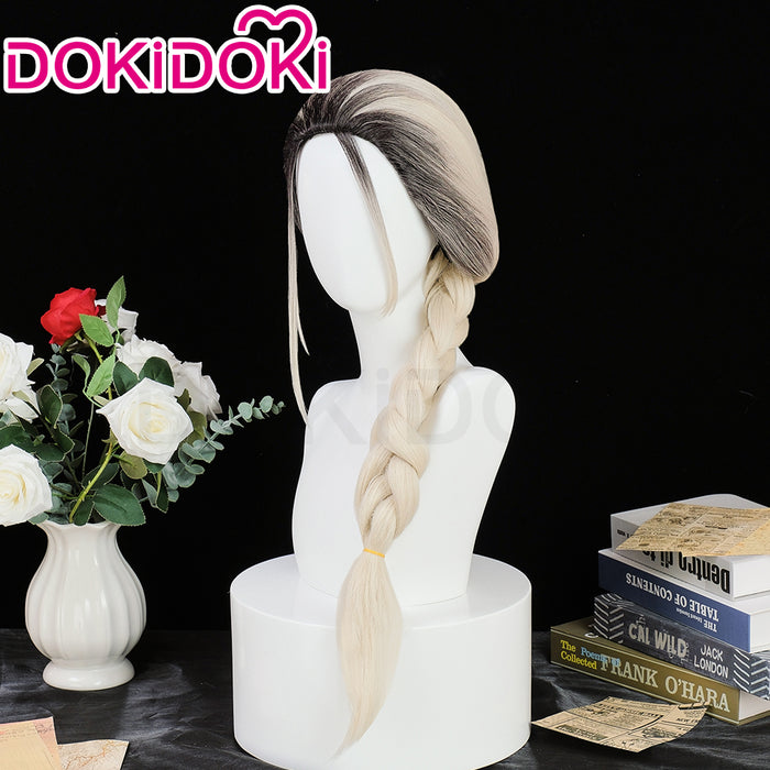 【Ready For Ship】【Normal Ver.】DokiDoki Anime Gokurakugai Cosplay Tao Wig Long Straight White Gradient Hair