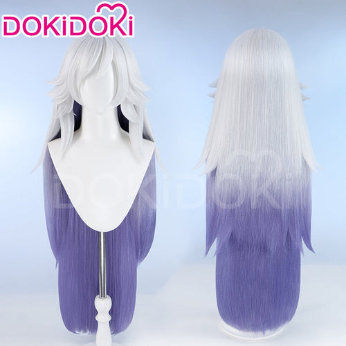 【Ready For Ship】【Pre Crimped】DokiDoki Anime Hell Hotel Cosplay Wig Long Straight White Purple Hair