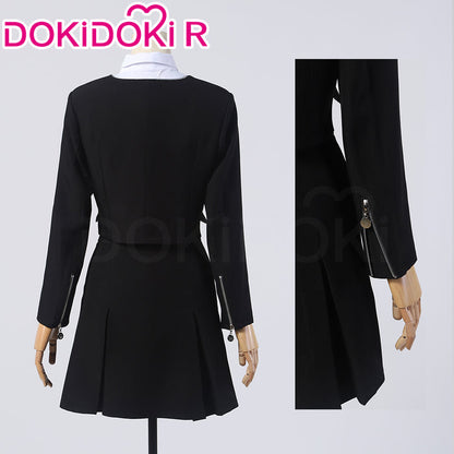 【Ready For Ship】【Size XS-XL】DokiDoki-R Game Cosplay Costume Black Coat White Shirt Women