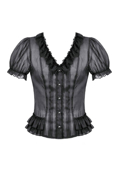 Castleruins Ruffle Puff Sleeve Top