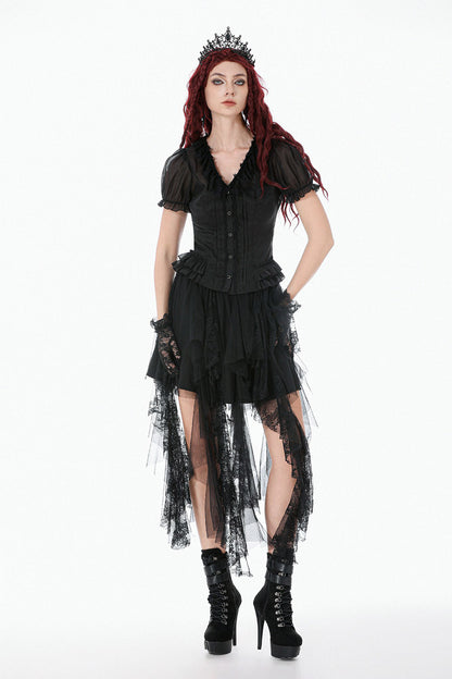 Castleruins Ruffle Puff Sleeve Top