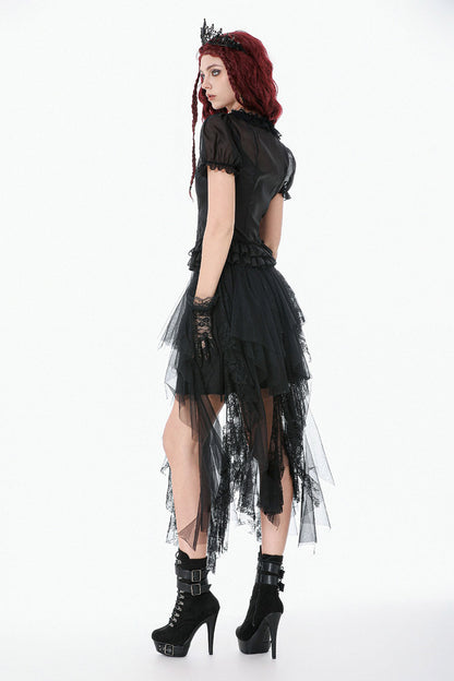 Castleruins Ruffle Puff Sleeve Top