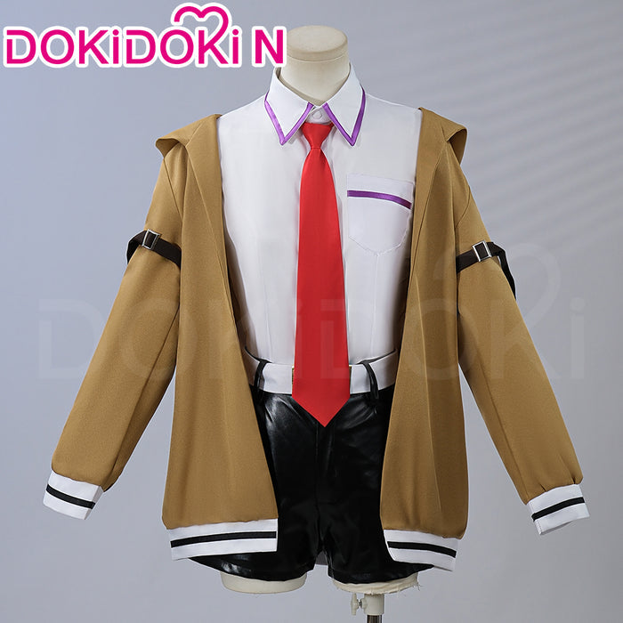 【Size S-2XL】DokiDoki-N Anime Game Steins ; Gate Cosplay Makise Kurisu Costume SteinsGate Steins Gate