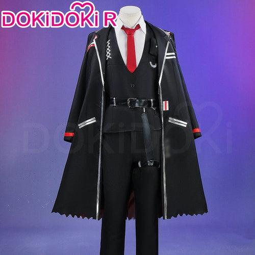 【Size S-2XL】DokiDoki-R Game Cosplay Black Suit Costume Halloween