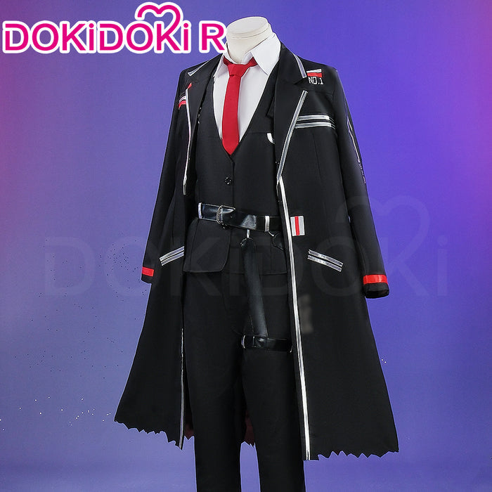 【Size S-2XL】DokiDoki-R Game Cosplay Black Suit Costume Halloween