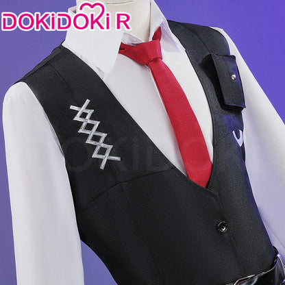 【Size S-2XL】DokiDoki-R Game Cosplay Black Suit Costume Halloween
