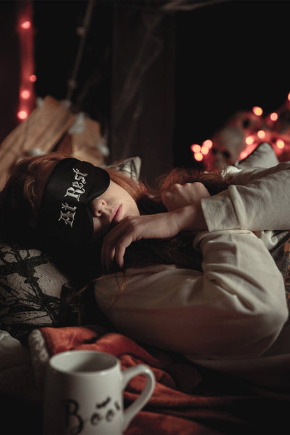 At Rest | Silk Sleeping Mask [Deathly Tired Black]