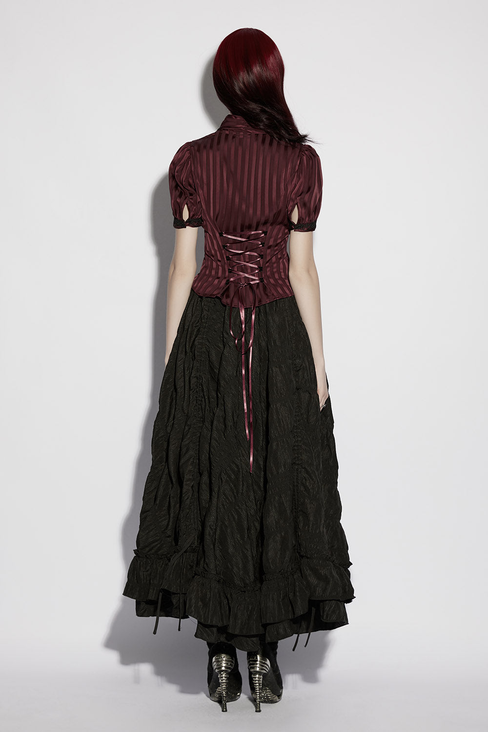 Crimsonlace Puff Sleeve Top [Red Merlot]