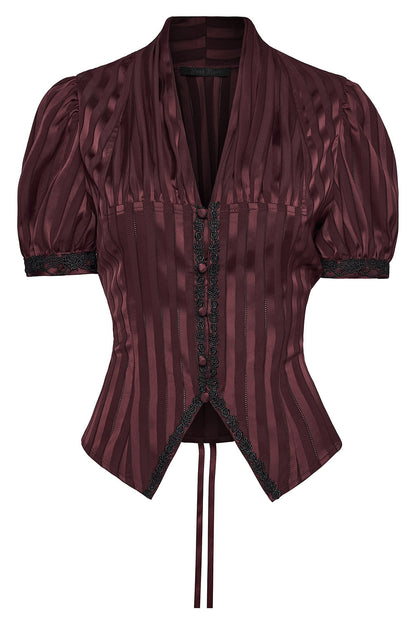 Crimsonlace Puff Sleeve Top [Red Merlot]