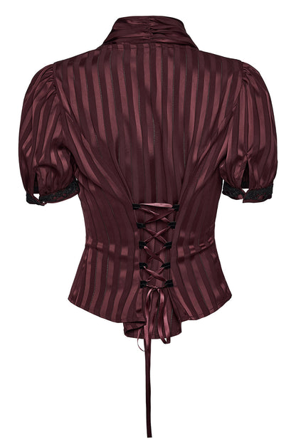 Crimsonlace Puff Sleeve Top [Red Merlot]