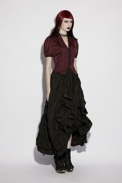 Crimsonlace Puff Sleeve Top [Red Merlot]