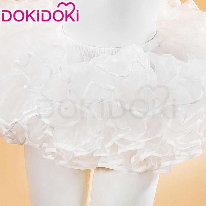 【US LOCAL SHIPPING 】DokiDoki White  IDOL Dress Petticoat Bustle Underskirt