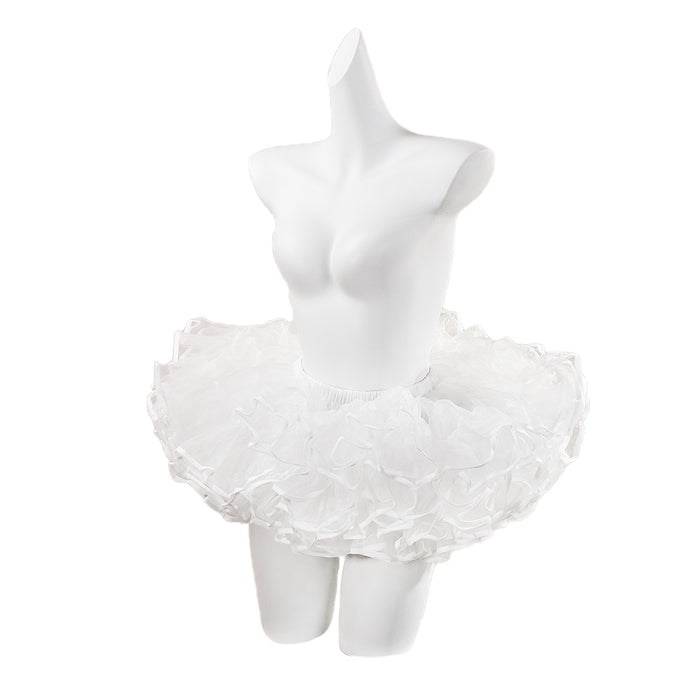 【US LOCAL SHIPPING 】DokiDoki White  IDOL Dress Petticoat Bustle Underskirt