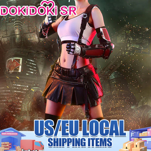 【US/EU LOCAL SHIPPING 】DokiDoki-SR Tiifa Lockkhart Cosplay Costume / Wig Women
