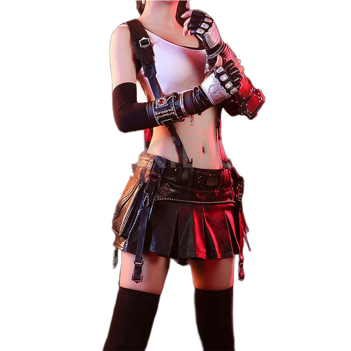 【US/EU LOCAL SHIPPING 】DokiDoki-SR Tiifa Lockkhart Cosplay Costume / Wig Women