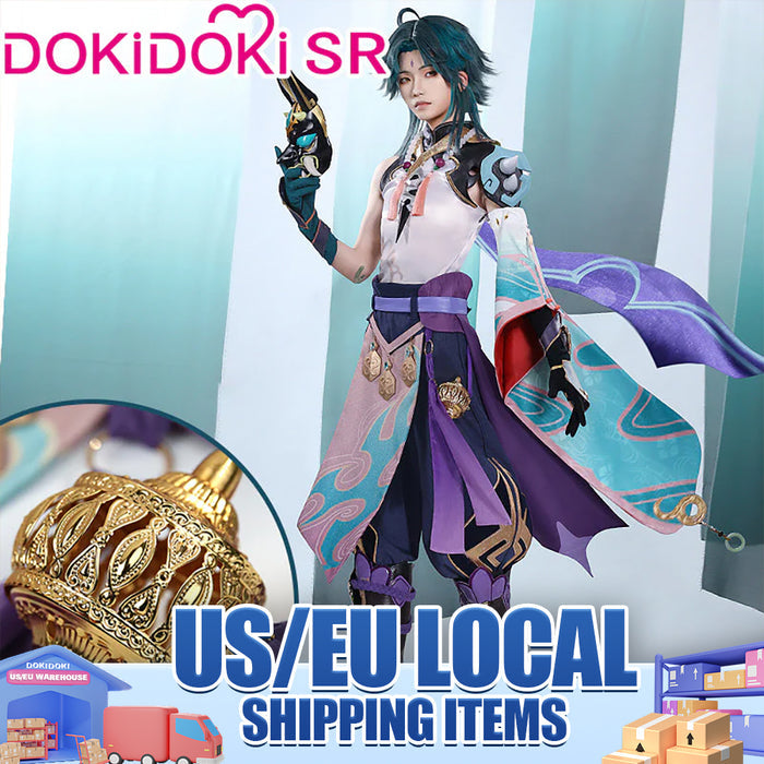 【US/EU LOCAL SHIPPING 】【S-2XL】DokiDoki-SR Game Genshin Impact  Cosplay Xiao Halloween Costume / Wig Men