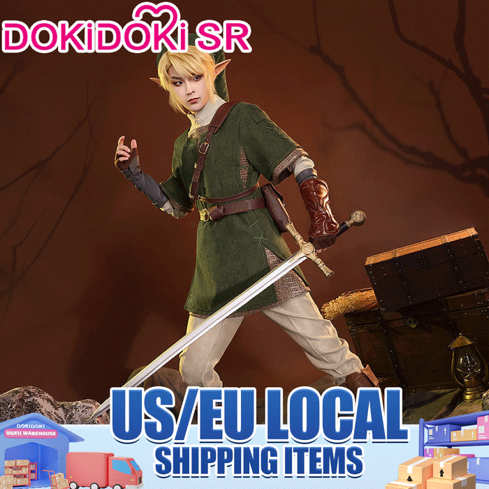 【US/EU LOCAL SHIPPING 】【Size S-2XL】DokiDoki-SR Game  Cosplay Costume / Wig Green Suit