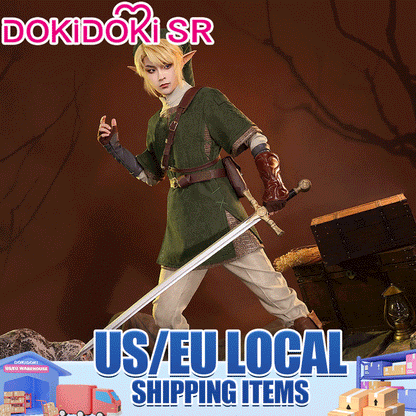 【US/EU LOCAL SHIPPING 】【Size S-2XL】DokiDoki-SR Game  Cosplay Costume / Wig Green Suit