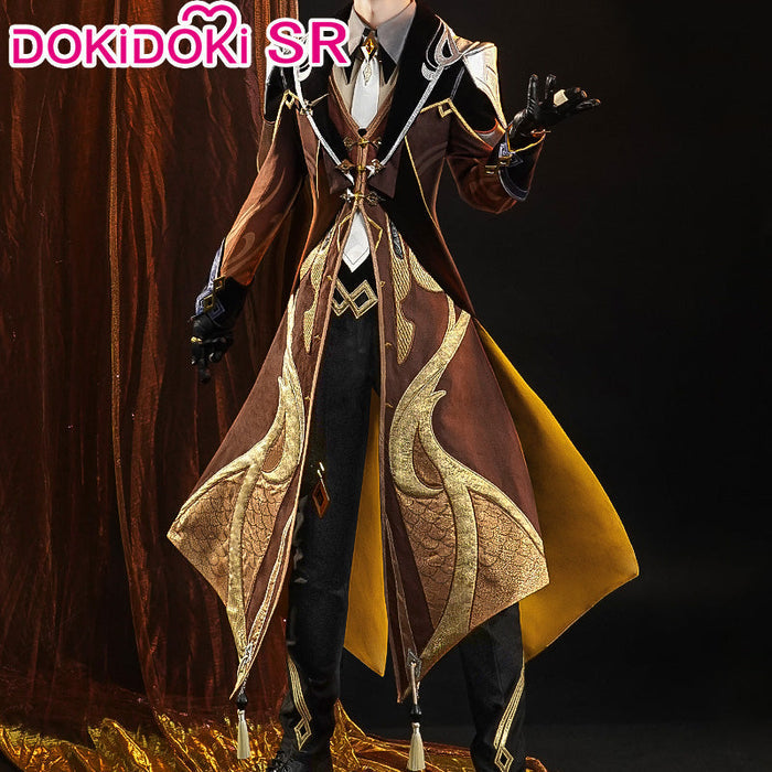 【US/EU LOCAL SHIPPING 】【Size S-3XL】DokiDoki-SR Game Genshin Impact Zhong Li Cosplay Zhongli Costume / Wig