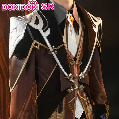 【US/EU LOCAL SHIPPING 】【Size S-3XL】DokiDoki-SR Game Genshin Impact Zhong Li Cosplay Zhongli Costume / Wig