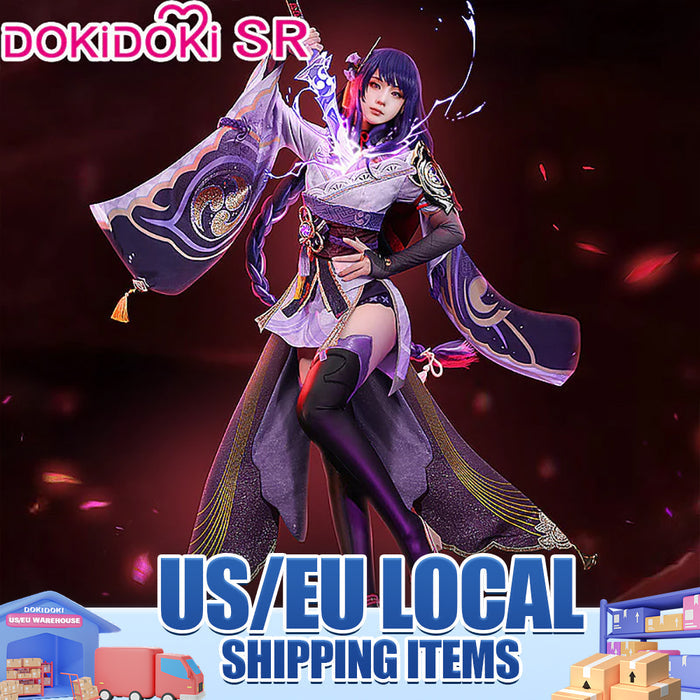 【US/EU LOCAL SHIPPING 】【Size S-XXL】DokiDoki-SR Game Genshin Impact Raiden Shogun Cosplay Costume / Wig Baal Halloween