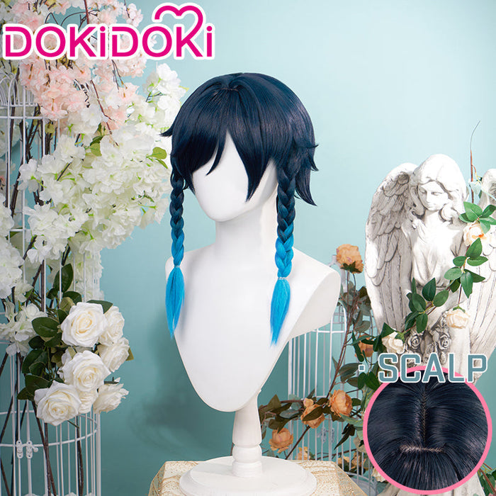 【US/EU LOCAL SHIPPING】【Gradient Ver 】DokiDoki Game Genshin Impact Venti Cosplay Wig Black Blue Wig