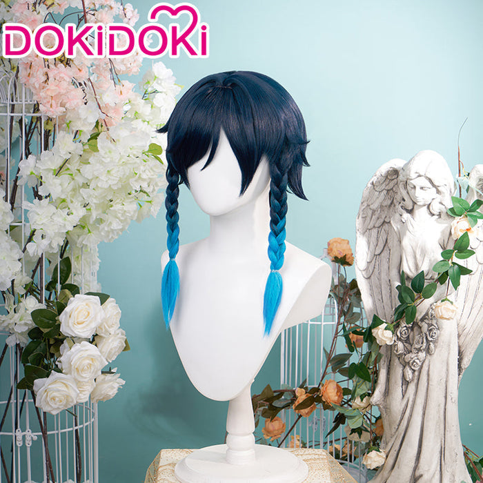 【US/EU LOCAL SHIPPING】【Gradient Ver 】DokiDoki Game Genshin Impact Venti Cosplay Wig Black Blue Wig