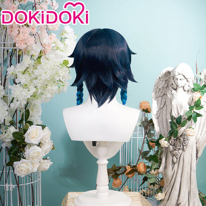【US/EU LOCAL SHIPPING】【Gradient Ver 】DokiDoki Game Genshin Impact Venti Cosplay Wig Black Blue Wig