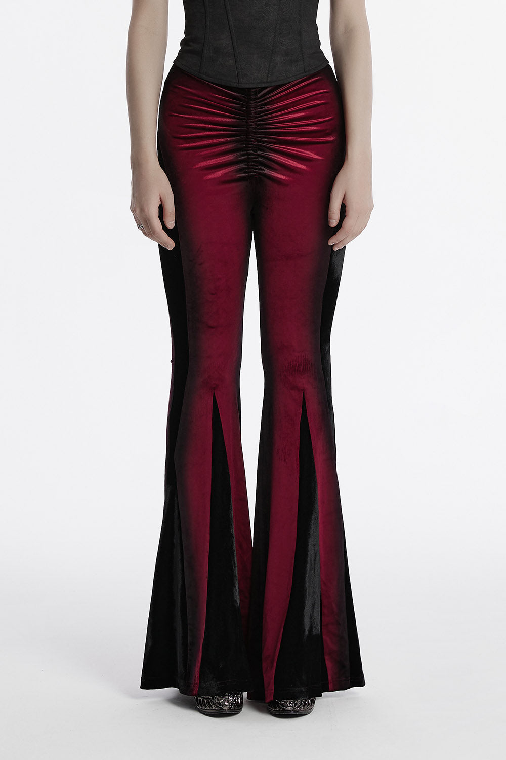 Bloodletting Velvet Flared Pants [Red]