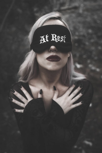 At Rest | Silk Sleeping Mask [Deathly Tired Black]