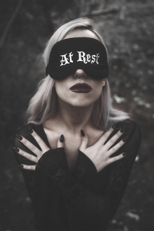 At Rest | Silk Sleeping Mask [Deathly Tired Black]