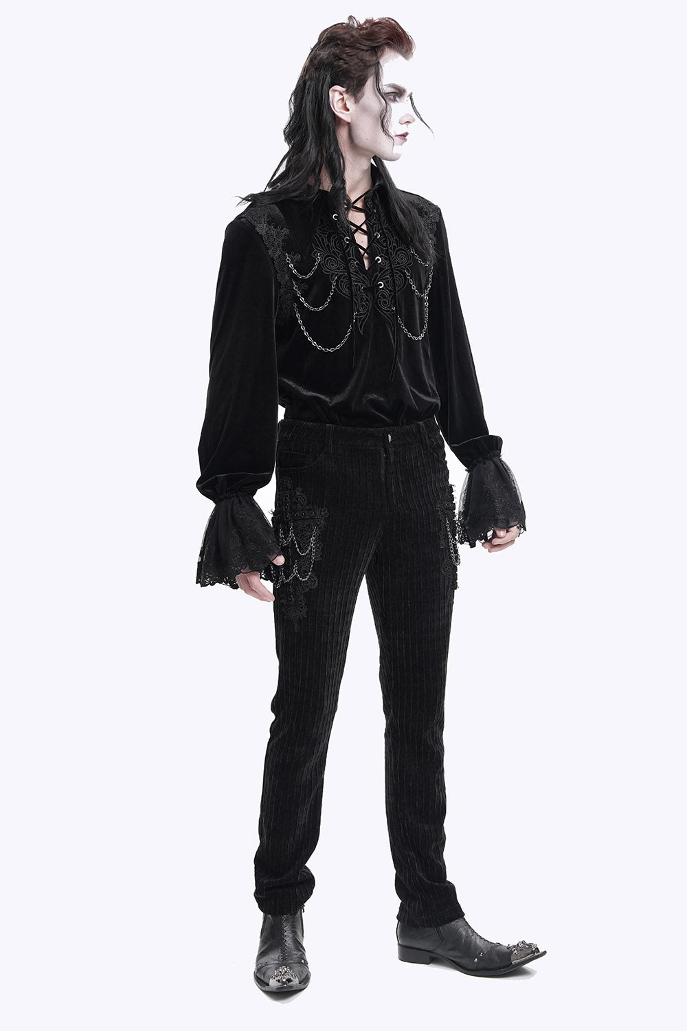 Cadaverous Black Velvet Vampire Pants