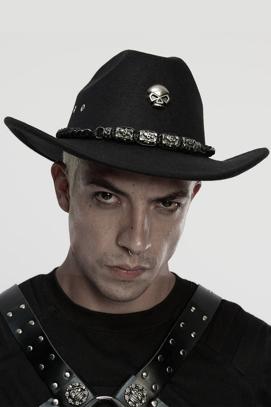 Bone Crown Western Goth Hat